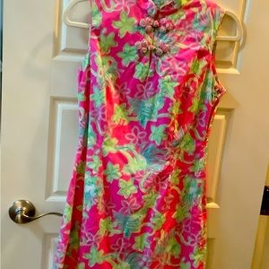 Vintage Lilly Pulitzer Kamona Sheath Rock a Hula Monkey Dress Green Pink 4